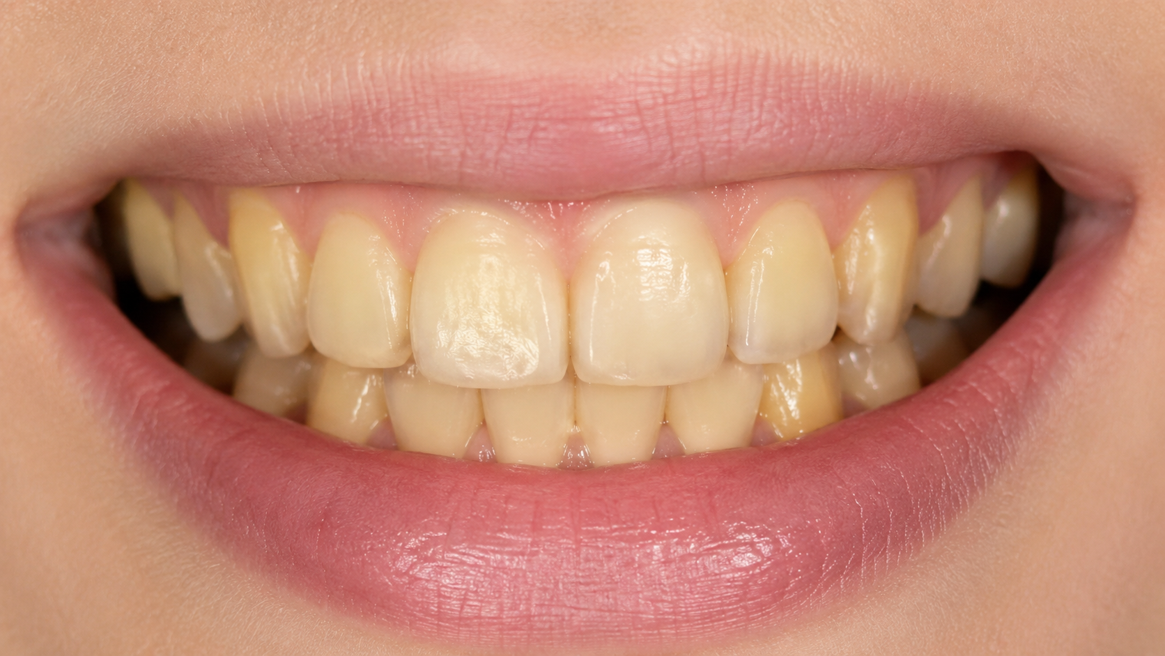 Stained teeth before whitening